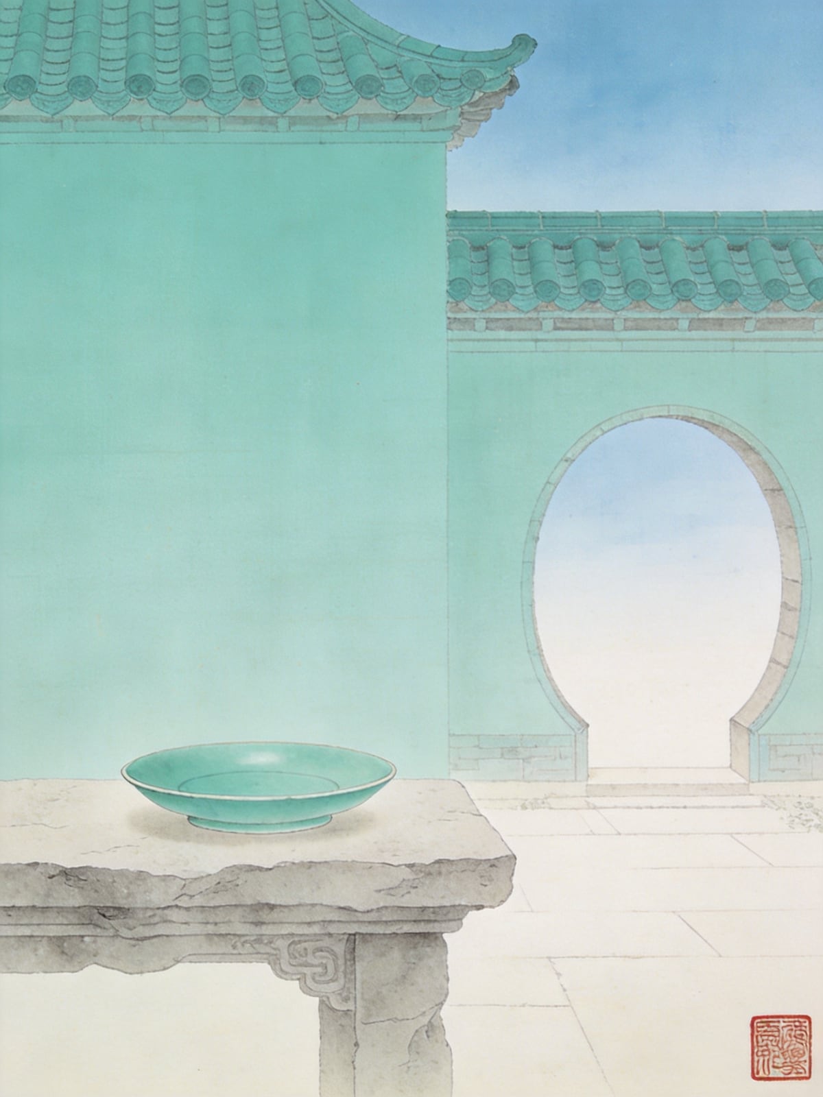 天青 Ru-Kiln Sky — #78C0C0, sampled from a Northern Song Ru ware dish in celadon glaze