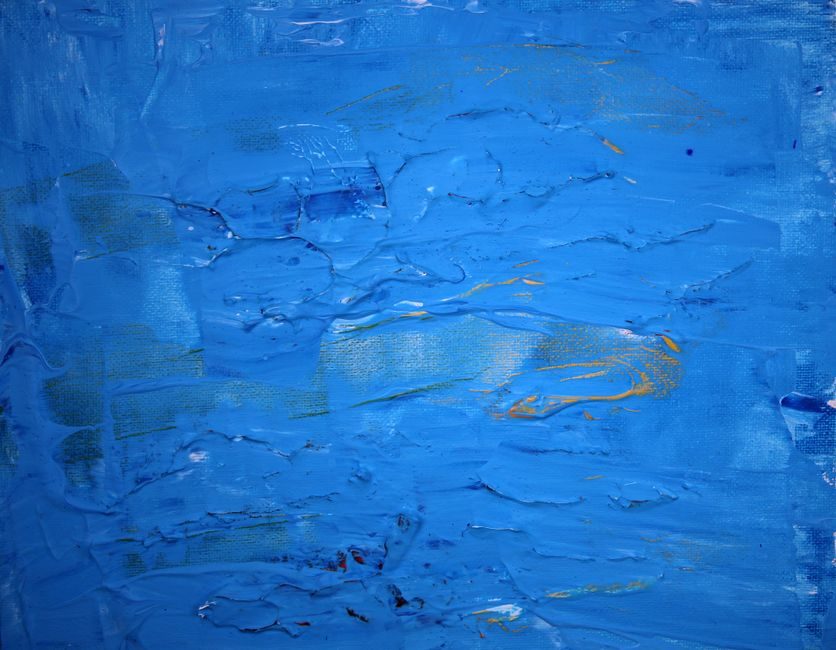 苍苍 — Vibrant abstract painting in blue tones with textured acrylic on canvas.