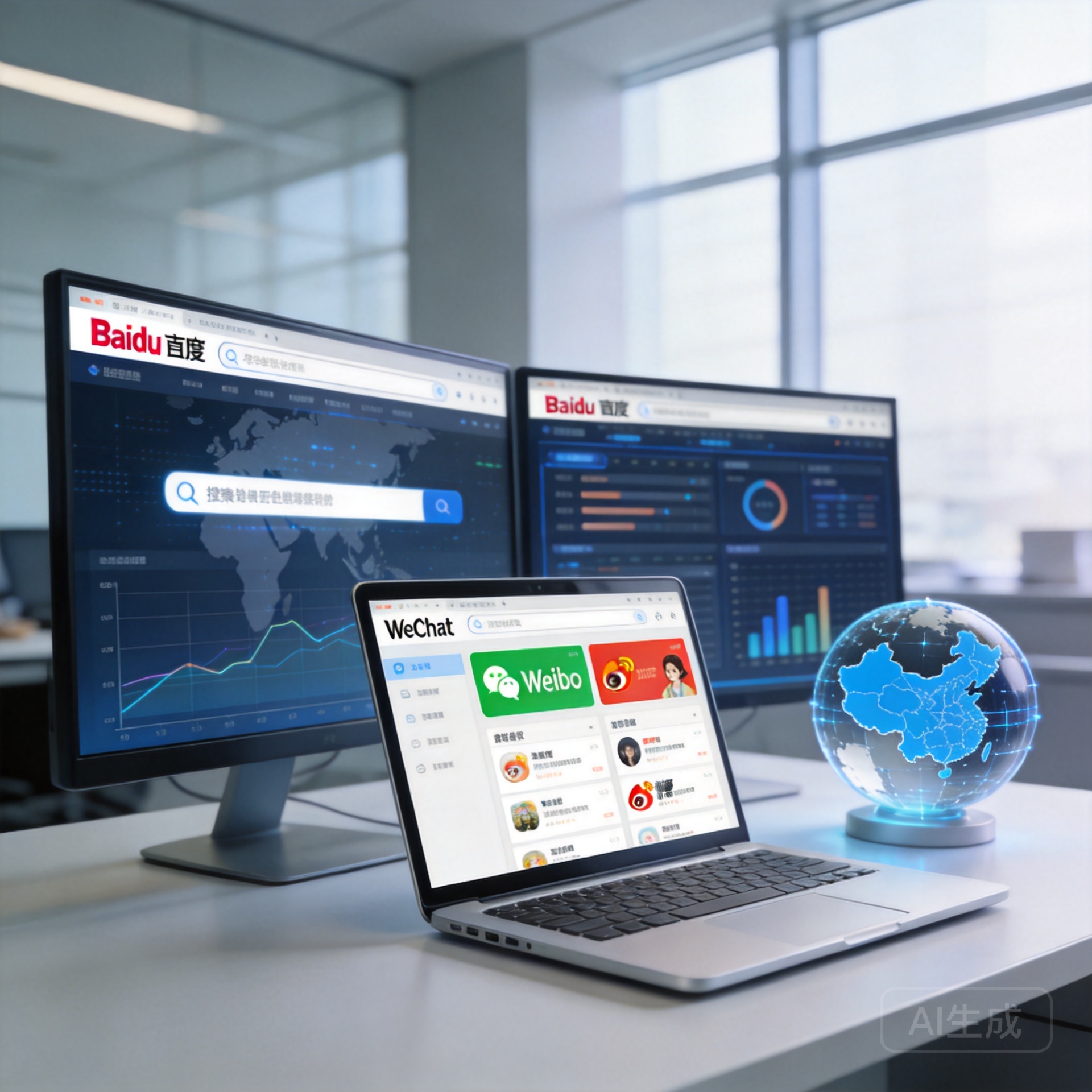 International brand digital presence in China with social media and search platforms